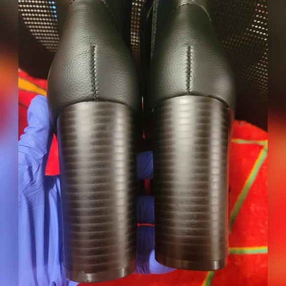 Primark Women's Black Leather Boots  Size 7 - Picture 5 of 12